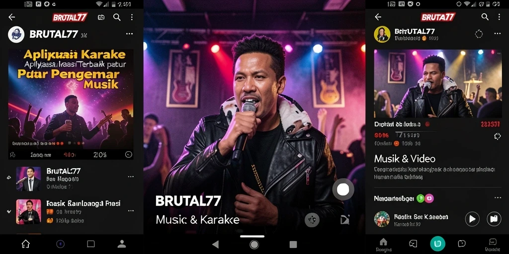 Tampilan antarmuka aplikasi <strong>BRUTAL77</strong> yang menarik dan fungsional.