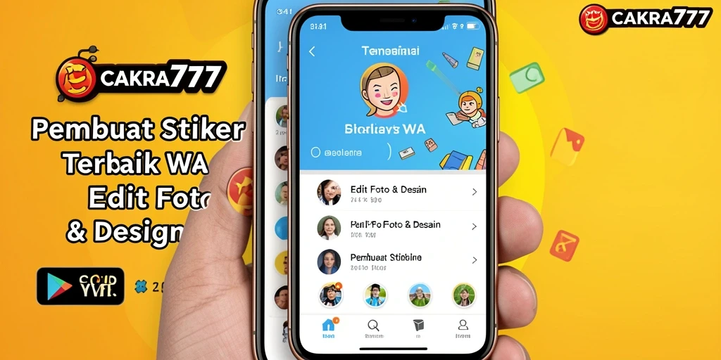 Tampilan antarmuka CAKRA777 yang intuitif untuk Pembuat Stiker WA.