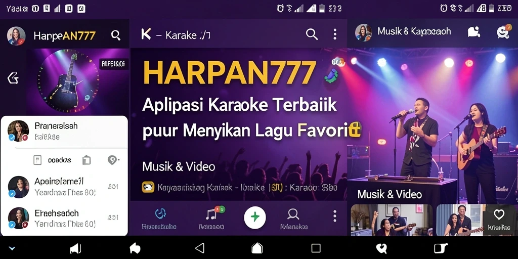 Tampilan antarmuka utama HARAPAN777 dengan fitur karaoke yang menarik.