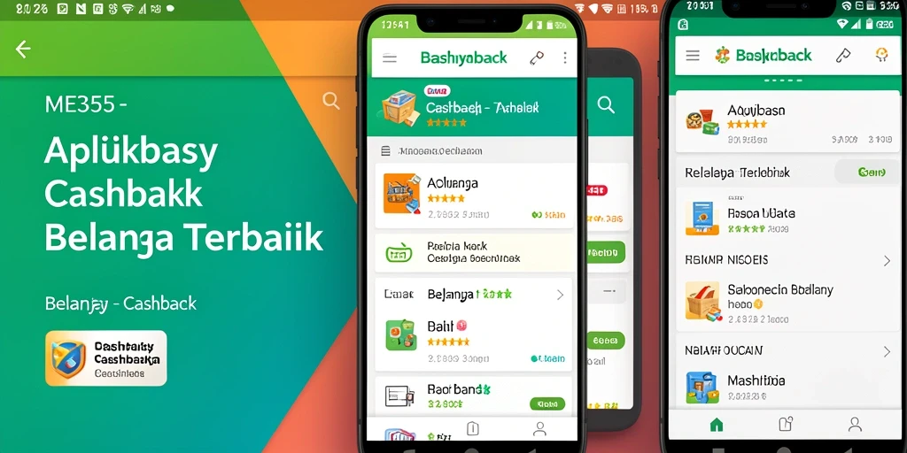Tampilan antarmuka ME355 dengan fitur cashback yang menarik dan informatif.