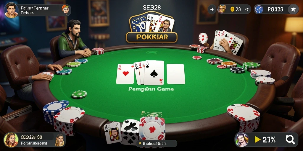 Tampilan antarmuka utama SE328 yang menarik untuk permainan Poker.
