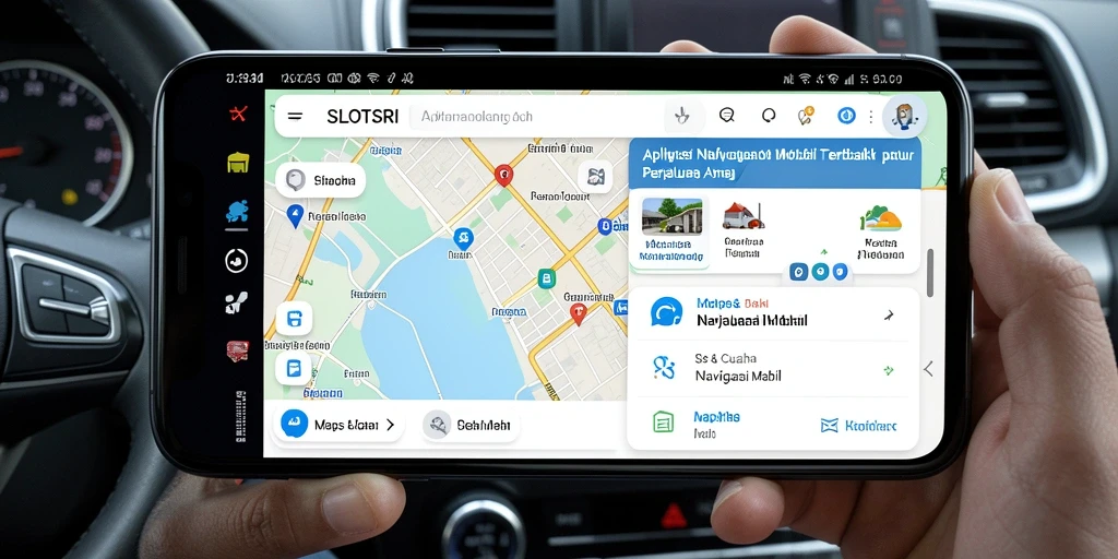 Antarmuka aplikasi Navigasi Mobil SLOTSRI yang sederhana dan informatif.