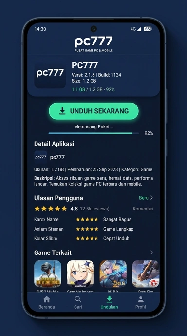 Tampilan halaman APK pc777