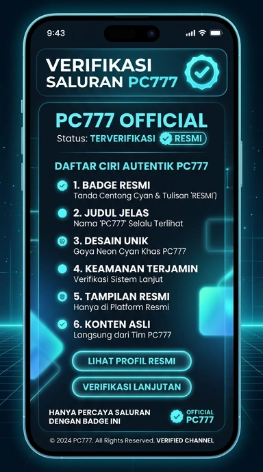 Tampilan kanal resmi pc777